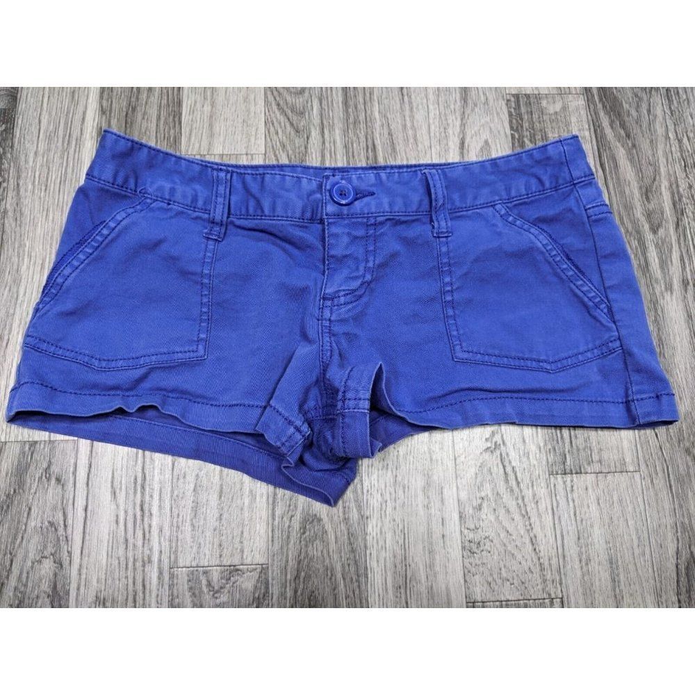 Mossimo Juniors Size 5 Pockets Fit 6 Purple Blue Chino Shorts